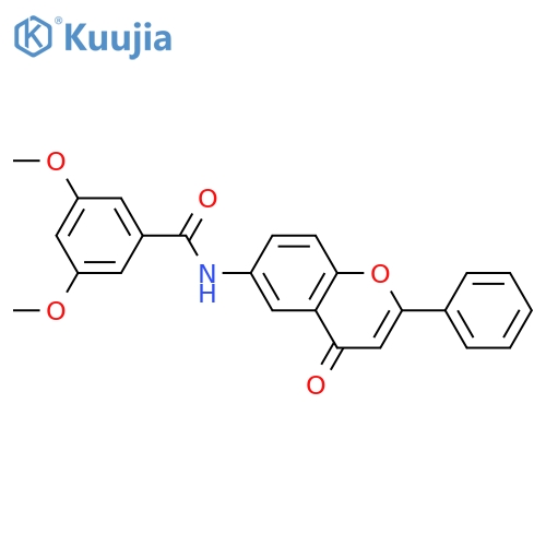 3,5-dimethoxy-N-(4-oxo-2-phenyl-4H-chromen-6-yl)benzamide structure
