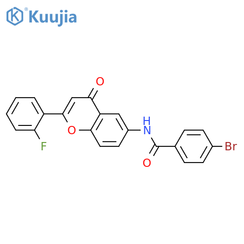 4-bromo-N-2-(2-fluorophenyl)-4-oxo-4H-chromen-6-ylbenzamide structure