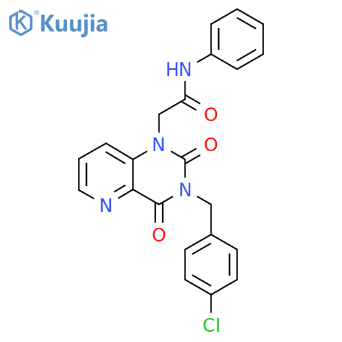 2-{3-(4-chlorophenyl)methyl-2,4-dioxo-1H,2H,3H,4H-pyrido3,2-dpyrimidin-1-yl}-N-phenylacetamide structure