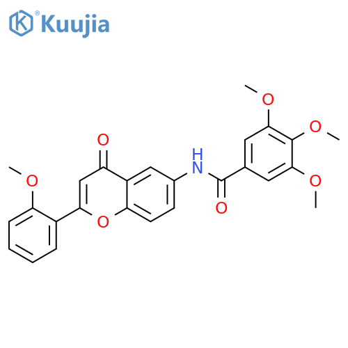 3,4,5-trimethoxy-N-[2-(2-methoxyphenyl)-4-oxochromen-6-yl]benzamide structure