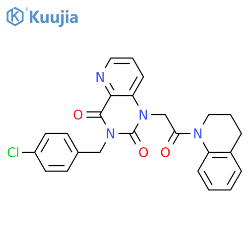 3-(4-chlorophenyl)methyl-1-2-oxo-2-(1,2,3,4-tetrahydroquinolin-1-yl)ethyl-1H,2H,3H,4H-pyrido3,2-dpyrimidine-2,4-dione structure