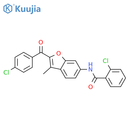 2-chloro-N-2-(4-chlorobenzoyl)-3-methyl-1-benzofuran-6-ylbenzamide structure