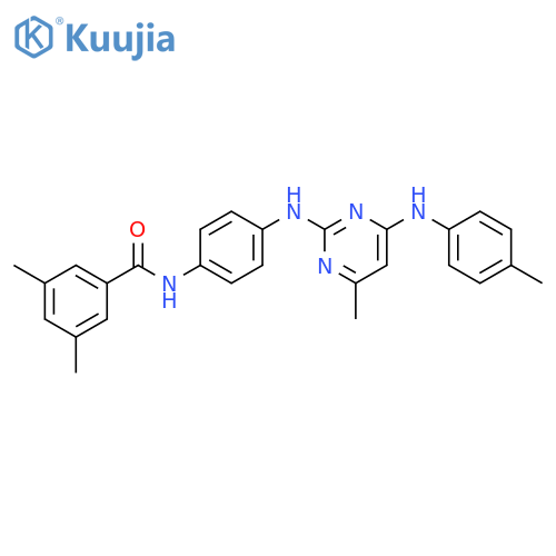 3,5-dimethyl-N-4-({4-methyl-6-(4-methylphenyl)aminopyrimidin-2-yl}amino)phenylbenzamide structure