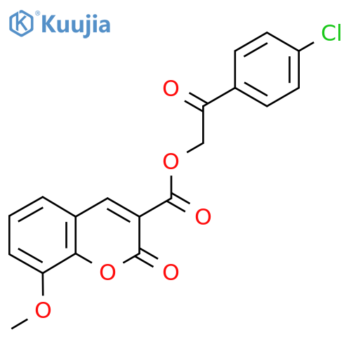 2-(4-chlorophenyl)-2-oxoethyl 8-methoxy-2-oxo-2H-chromene-3-carboxylate structure