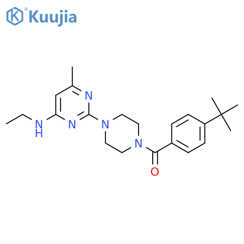 2-4-(4-tert-butylbenzoyl)piperazin-1-yl-N-ethyl-6-methylpyrimidin-4-amine structure