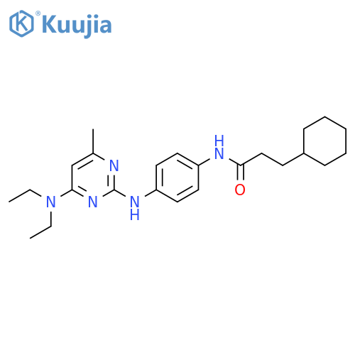 3-cyclohexyl-N-(4-{4-(diethylamino)-6-methylpyrimidin-2-ylamino}phenyl)propanamide structure