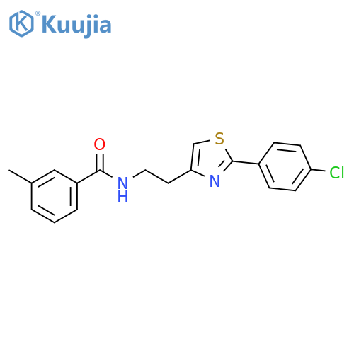 N-{2-2-(4-chlorophenyl)-1,3-thiazol-4-ylethyl}-3-methylbenzamide structure