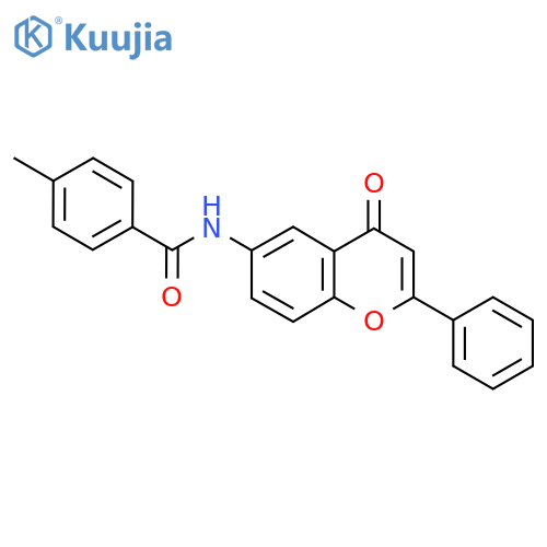 4-methyl-N-(4-oxo-2-phenyl-4H-chromen-6-yl)benzamide structure