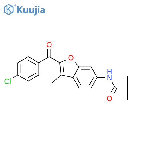N-2-(4-chlorobenzoyl)-3-methyl-1-benzofuran-6-yl-2,2-dimethylpropanamide structure