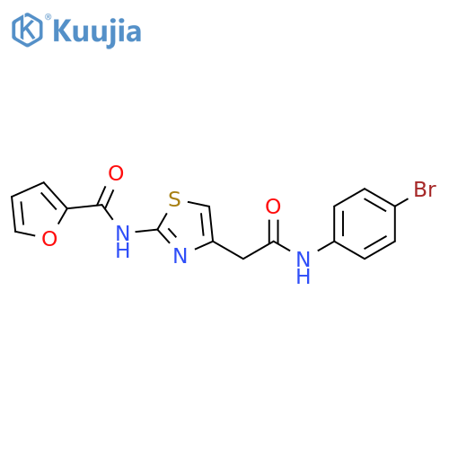N-(4-{(4-bromophenyl)carbamoylmethyl}-1,3-thiazol-2-yl)furan-2-carboxamide structure