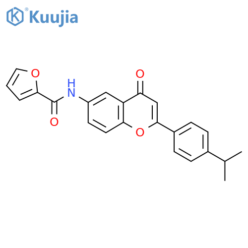 N-{4-oxo-2-4-(propan-2-yl)phenyl-4H-chromen-6-yl}furan-2-carboxamide structure