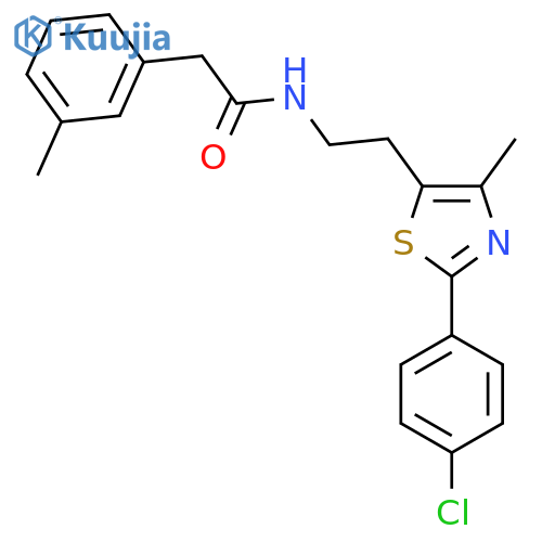 N-{2-2-(4-chlorophenyl)-4-methyl-1,3-thiazol-5-ylethyl}-2-(3-methylphenyl)acetamide structure