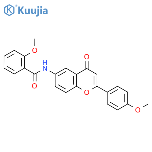 2-methoxy-N-2-(4-methoxyphenyl)-4-oxo-4H-chromen-6-ylbenzamide structure