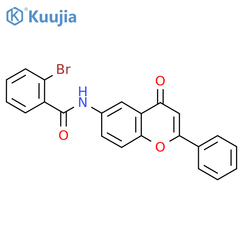 2-bromo-N-(4-oxo-2-phenyl-4H-chromen-6-yl)benzamide structure