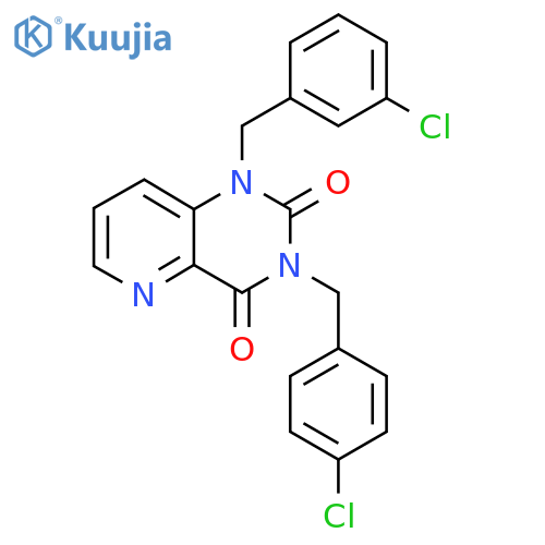 1-(3-chlorophenyl)methyl-3-(4-chlorophenyl)methyl-1H,2H,3H,4H-pyrido3,2-dpyrimidine-2,4-dione structure