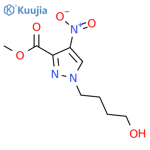 1H-Pyrazole-3-carboxylic acid, 1-(4-hydroxybutyl)-4-nitro-, methyl ester structure