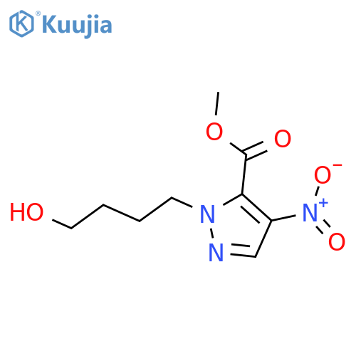 1H-Pyrazole-5-carboxylic acid, 1-(4-hydroxybutyl)-4-nitro-, methyl ester structure