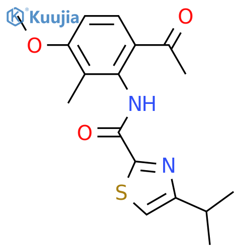 N-(6-Acetyl-3-methoxy-2-methylphenyl)-4-isopropylthiazole-2-carboxamide structure