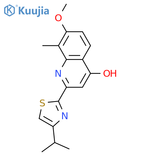 7-Methoxy-8-methyl-2-4-(1-methylethyl)-2-thiazolyl-4-quinolinol structure