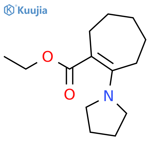 1-Cycloheptene-1-carboxylic acid, 2-(1-pyrrolidinyl)-, ethyl ester structure