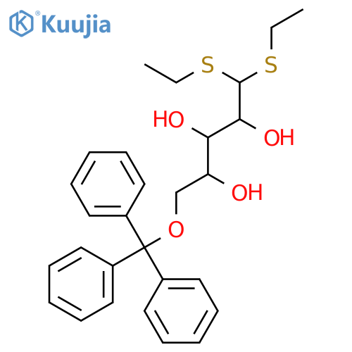 1,1-bis(ethylsulfanyl)-5-trityloxypentane-2,3,4-triol structure