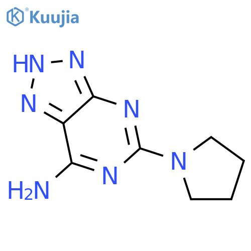 3H-1,2,3-Triazolo[4,5-d]pyrimidin-7-amine,5-(1-pyrrolidinyl)- structure