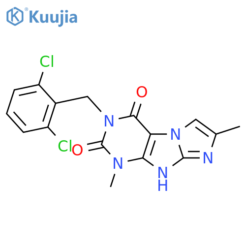 3-(2,6-dichlorophenyl)methyl-1,7-dimethyl-1H,2H,3H,4H,8H-imidazo1,2-gpurine-2,4-dione structure