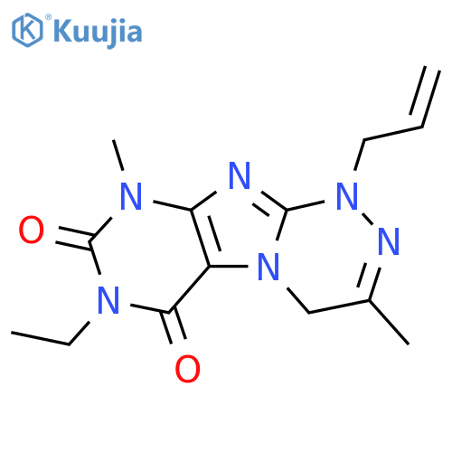 7-ethyl-3,9-dimethyl-1-(prop-2-en-1-yl)-1H,4H,6H,7H,8H,9H-1,2,4triazino4,3-gpurine-6,8-dione structure