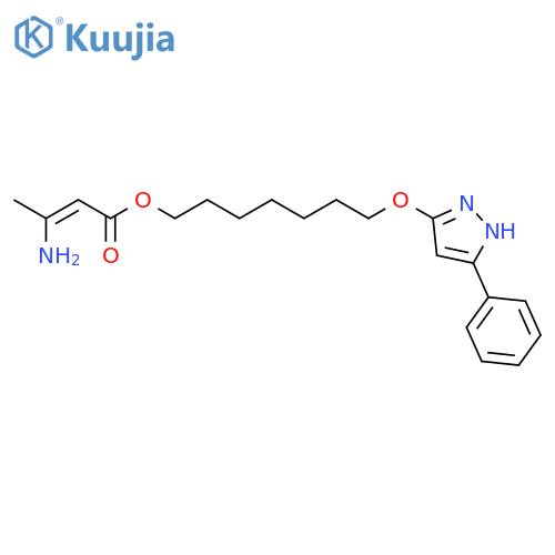 2-Butenoic acid, 3-amino-, 7-[(5-phenyl-1H-pyrazol-3-yl)oxy]heptyl ester structure