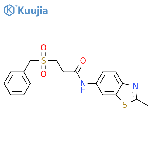 N-(2-methyl-1,3-benzothiazol-6-yl)-3-phenylmethanesulfonylpropanamide structure