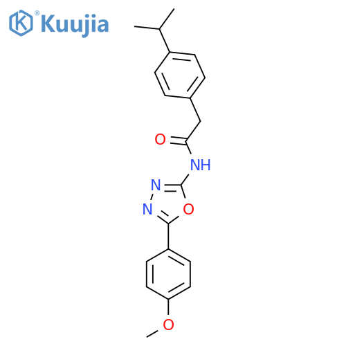 N-5-(4-methoxyphenyl)-1,3,4-oxadiazol-2-yl-2-4-(propan-2-yl)phenylacetamide structure