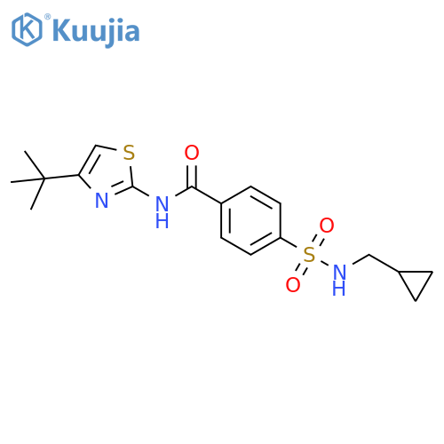 N-(4-tert-butyl-1,3-thiazol-2-yl)-4-cyclopropyl(methyl)sulfamoylbenzamide structure