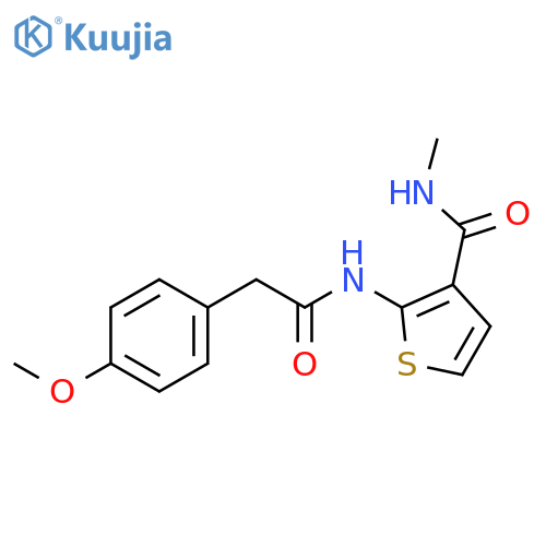 2-2-(4-methoxyphenyl)acetamido-N-methylthiophene-3-carboxamide structure