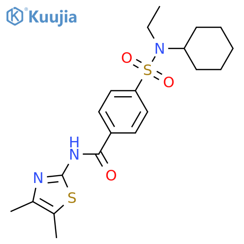 4-cyclohexyl(ethyl)sulfamoyl-N-(4,5-dimethyl-1,3-thiazol-2-yl)benzamide structure