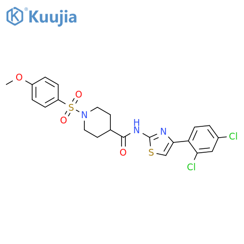 N-4-(2,4-dichlorophenyl)-1,3-thiazol-2-yl-1-(4-methoxybenzenesulfonyl)piperidine-4-carboxamide structure