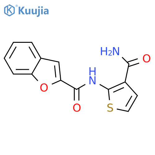 N-(3-carbamoylthiophen-2-yl)-1-benzofuran-2-carboxamide structure