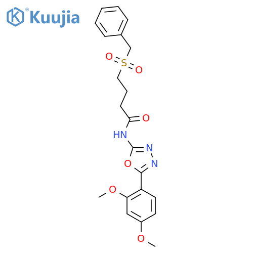 N-5-(2,4-dimethoxyphenyl)-1,3,4-oxadiazol-2-yl-4-phenylmethanesulfonylbutanamide structure