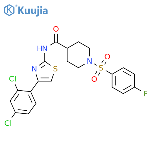 N-4-(2,4-dichlorophenyl)-1,3-thiazol-2-yl-1-(4-fluorobenzenesulfonyl)piperidine-4-carboxamide structure