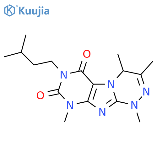 1,3,4,9-tetramethyl-7-(3-methylbutyl)-1H,4H,6H,7H,8H,9H-1,2,4triazino4,3-gpurine-6,8-dione structure