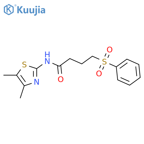 4-(benzenesulfonyl)-N-(4,5-dimethyl-1,3-thiazol-2-yl)butanamide structure
