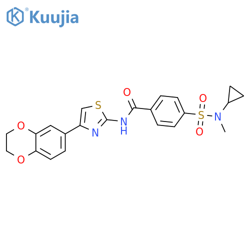 4-cyclopropyl(methyl)sulfamoyl-N-4-(2,3-dihydro-1,4-benzodioxin-6-yl)-1,3-thiazol-2-ylbenzamide structure