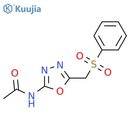 N-{5-(benzenesulfonyl)methyl-1,3,4-oxadiazol-2-yl}acetamide structure