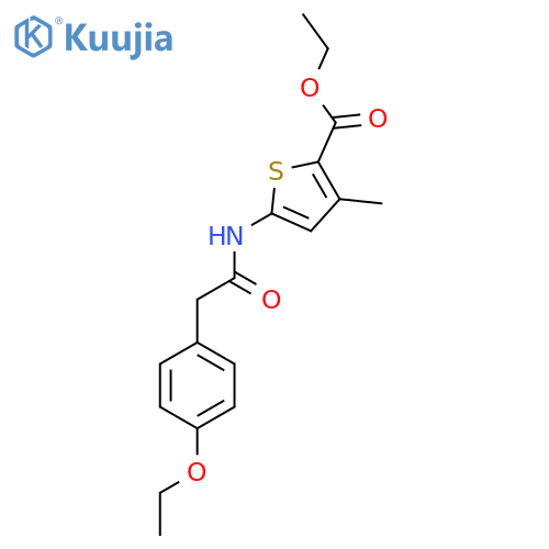 Ethyl 5-(2-(4-ethoxyphenyl)acetamido)-3-methylthiophene-2-carboxylate structure