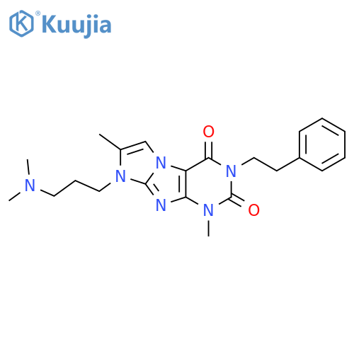 8-3-(dimethylamino)propyl-1,7-dimethyl-3-(2-phenylethyl)-1H,2H,3H,4H,8H-imidazo1,2-gpurine-2,4-dione structure