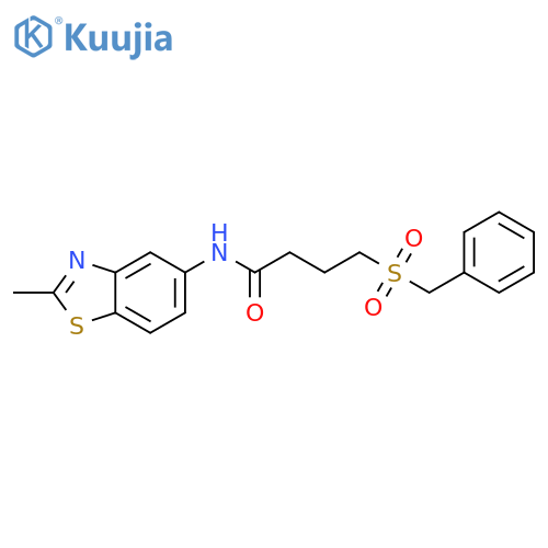 N-(2-methyl-1,3-benzothiazol-5-yl)-4-phenylmethanesulfonylbutanamide structure