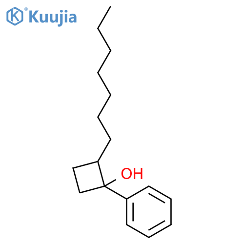Cyclobutanol, 2-heptyl-1-phenyl- structure