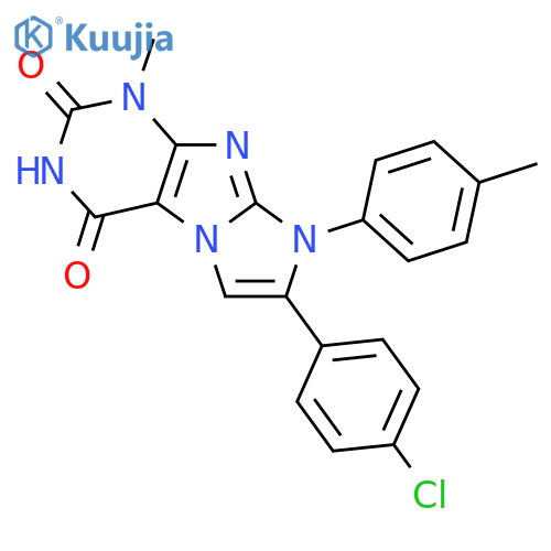7-(4-chlorophenyl)-1-methyl-8-(4-methylphenyl)-1H,2H,3H,4H,8H-imidazo1,2-gpurine-2,4-dione structure