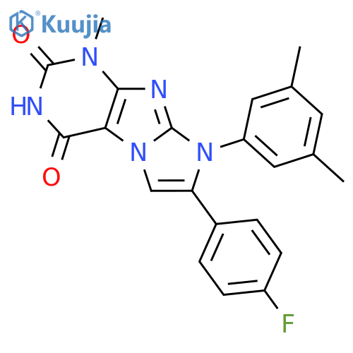 8-(3,5-dimethylphenyl)-7-(4-fluorophenyl)-1-methyl-1H,2H,3H,4H,8H-imidazo1,2-gpurine-2,4-dione structure