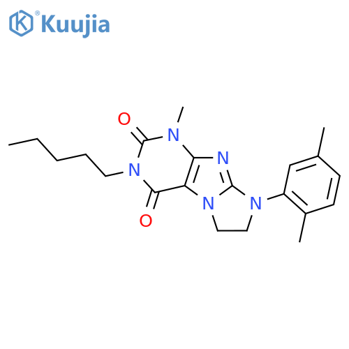 8-(2,5-dimethylphenyl)-1-methyl-3-pentyl-1H,2H,3H,4H,6H,7H,8H-imidazo1,2-gpurine-2,4-dione structure