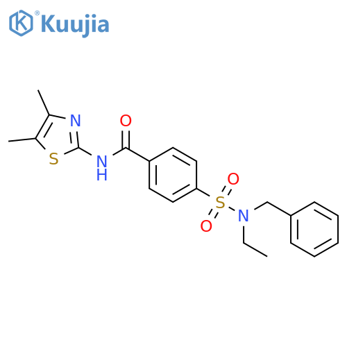 4-benzyl(ethyl)sulfamoyl-N-(4,5-dimethyl-1,3-thiazol-2-yl)benzamide structure